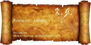 Kornis Jónás névjegykártya